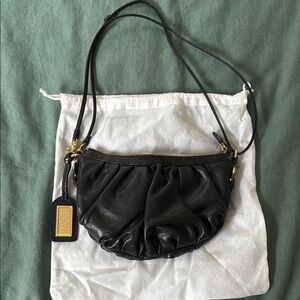 Badgley Mischka Black Shoulder Bag with Gold Accents